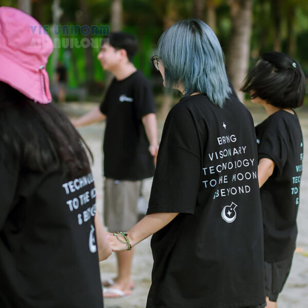 Áo thun teambuilding đen cổ tròn