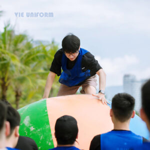 Áo lưới teambuilding xanh