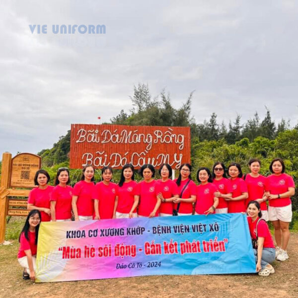 Áo thun teambuilding hồng