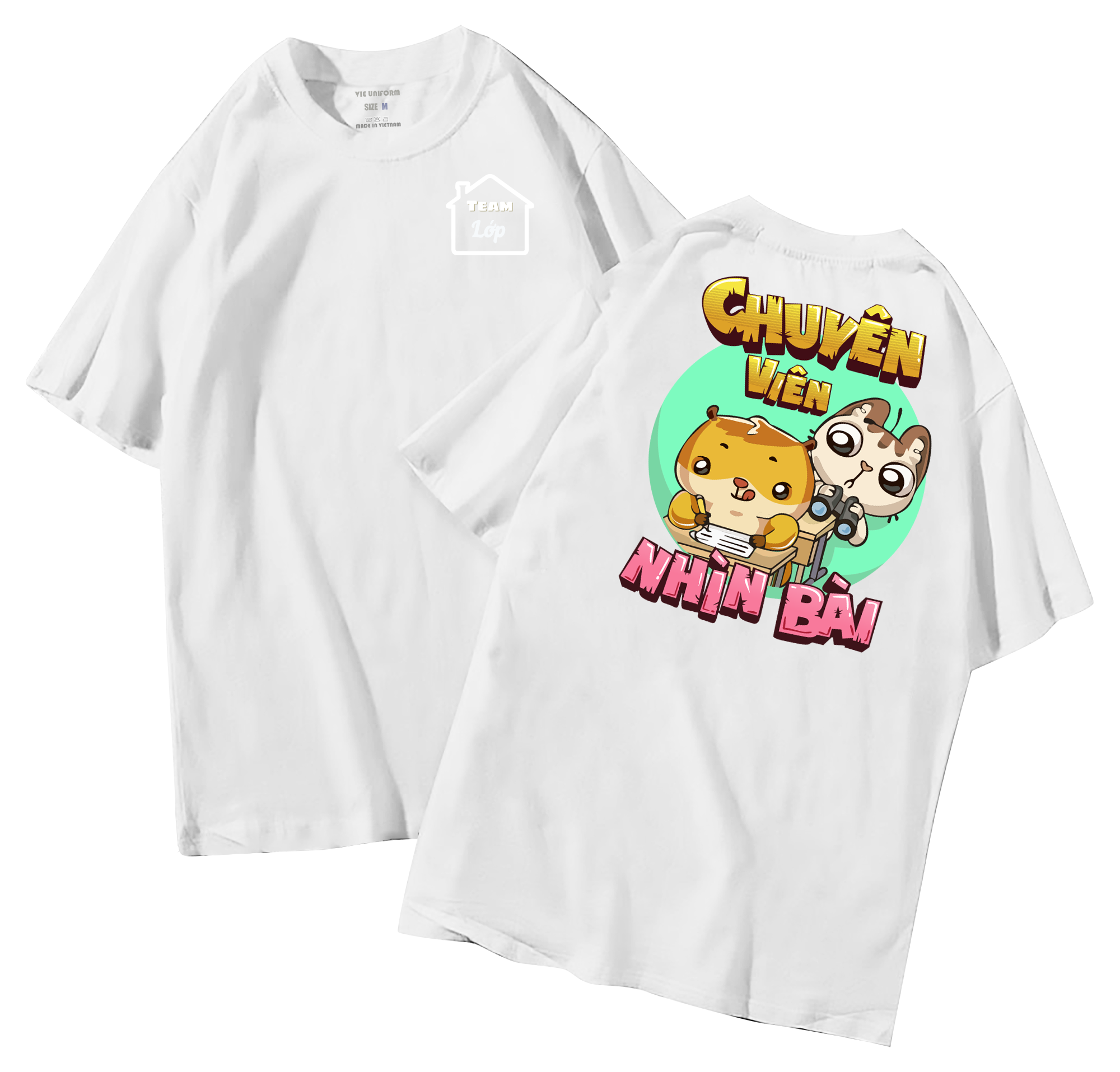 đồng phục áo lớp in hình mới nhất, hình in bên đẹp cute dễ thương