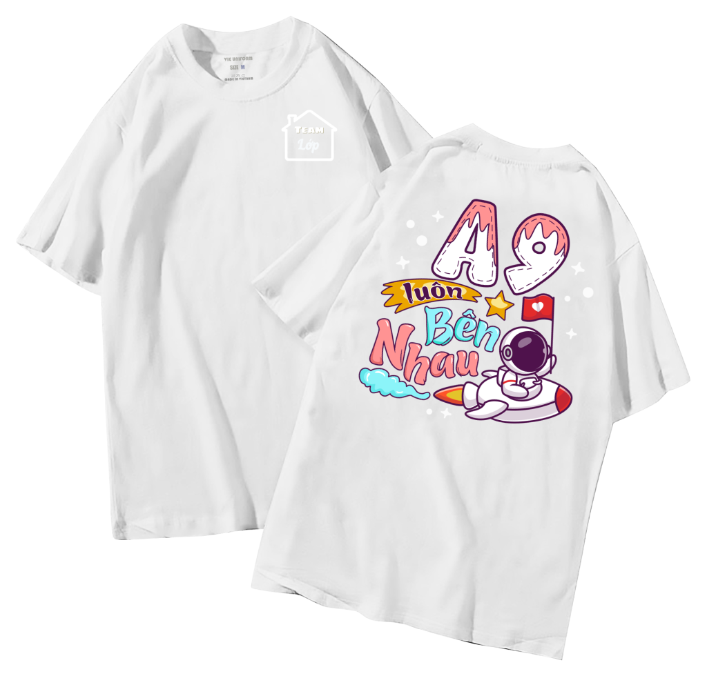 đồng phục áo lớp in hình mới nhất, hình in bên đẹp cute dễ thương