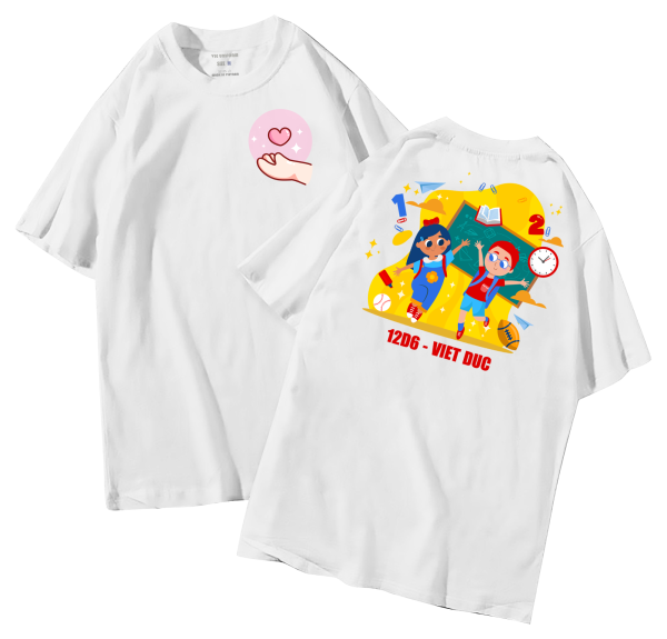 đồng phục áo lớp in hình mới nhất, hình in bên đẹp cute dễ thương