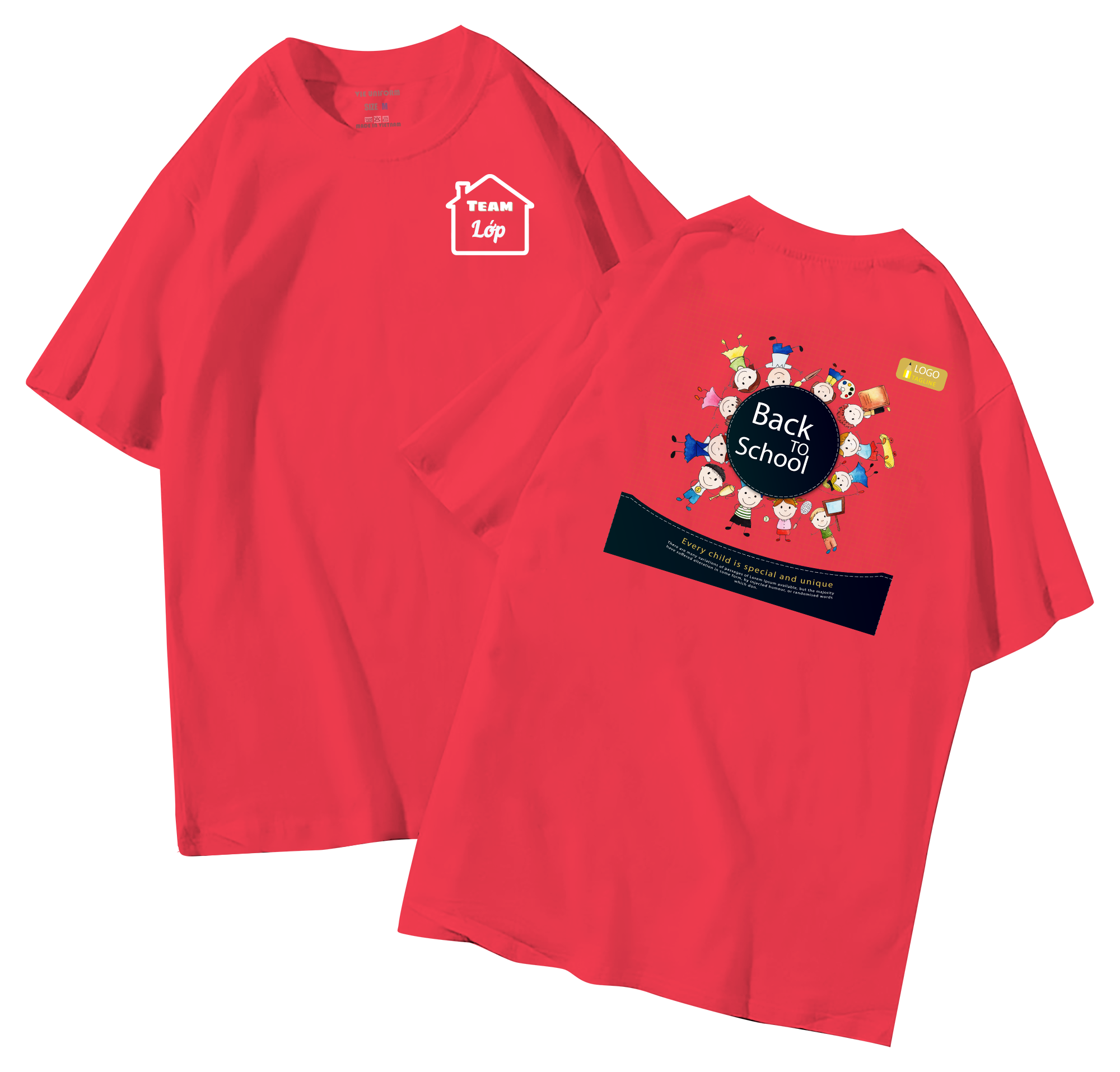 Áo lớp in hình 21.10 D đồng phục áo lớp in hình mới nhất, hình in bên đẹp cute dễ thương