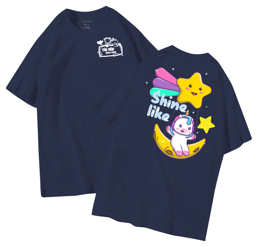 đồng phục áo lớp in hình mới nhất, hình in bên đẹp cute dễ thương