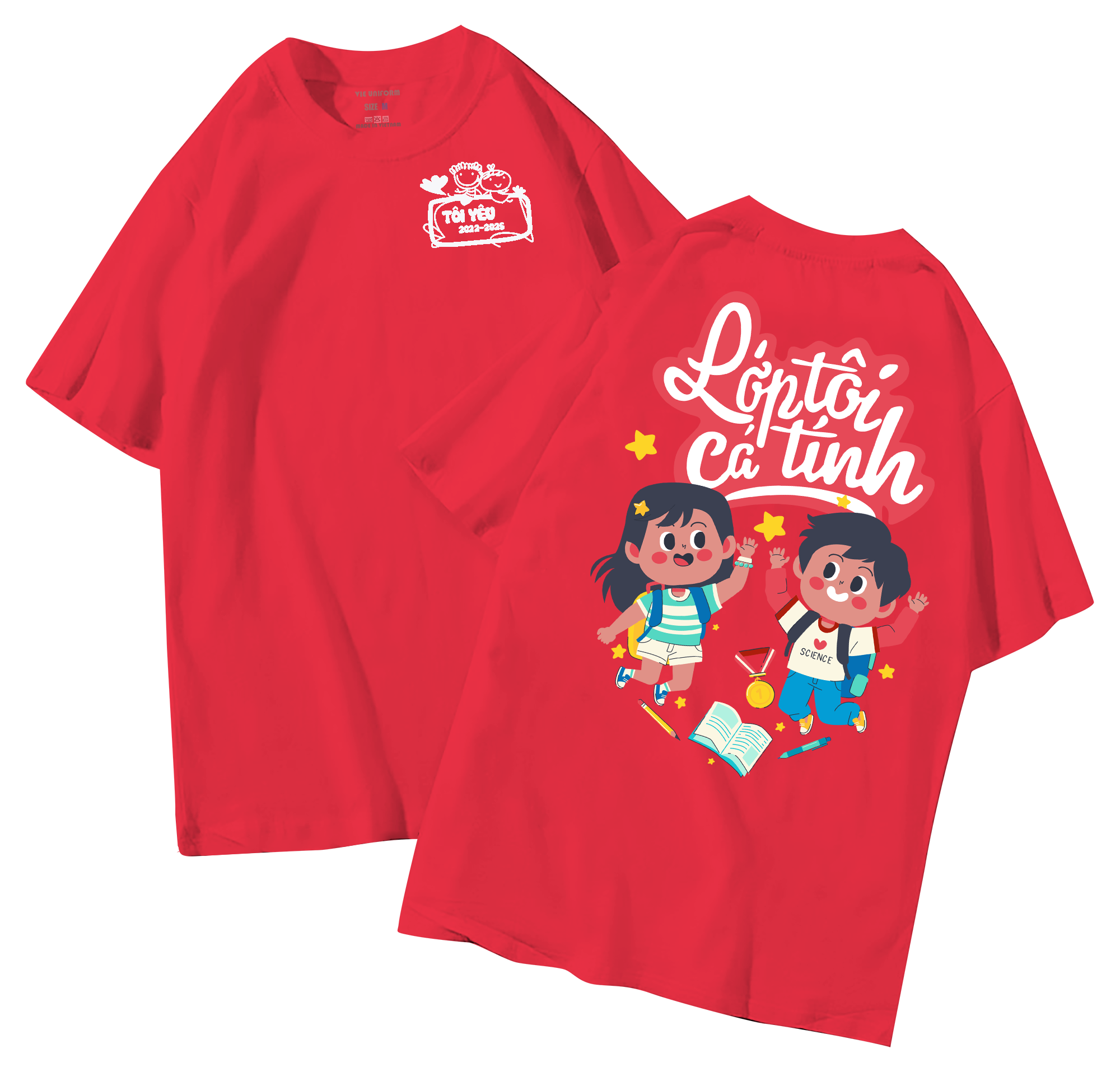 Áo lớp in hình 25.12 D đồng phục áo lớp in hình mới nhất, hình in bên đẹp cute dễ thương