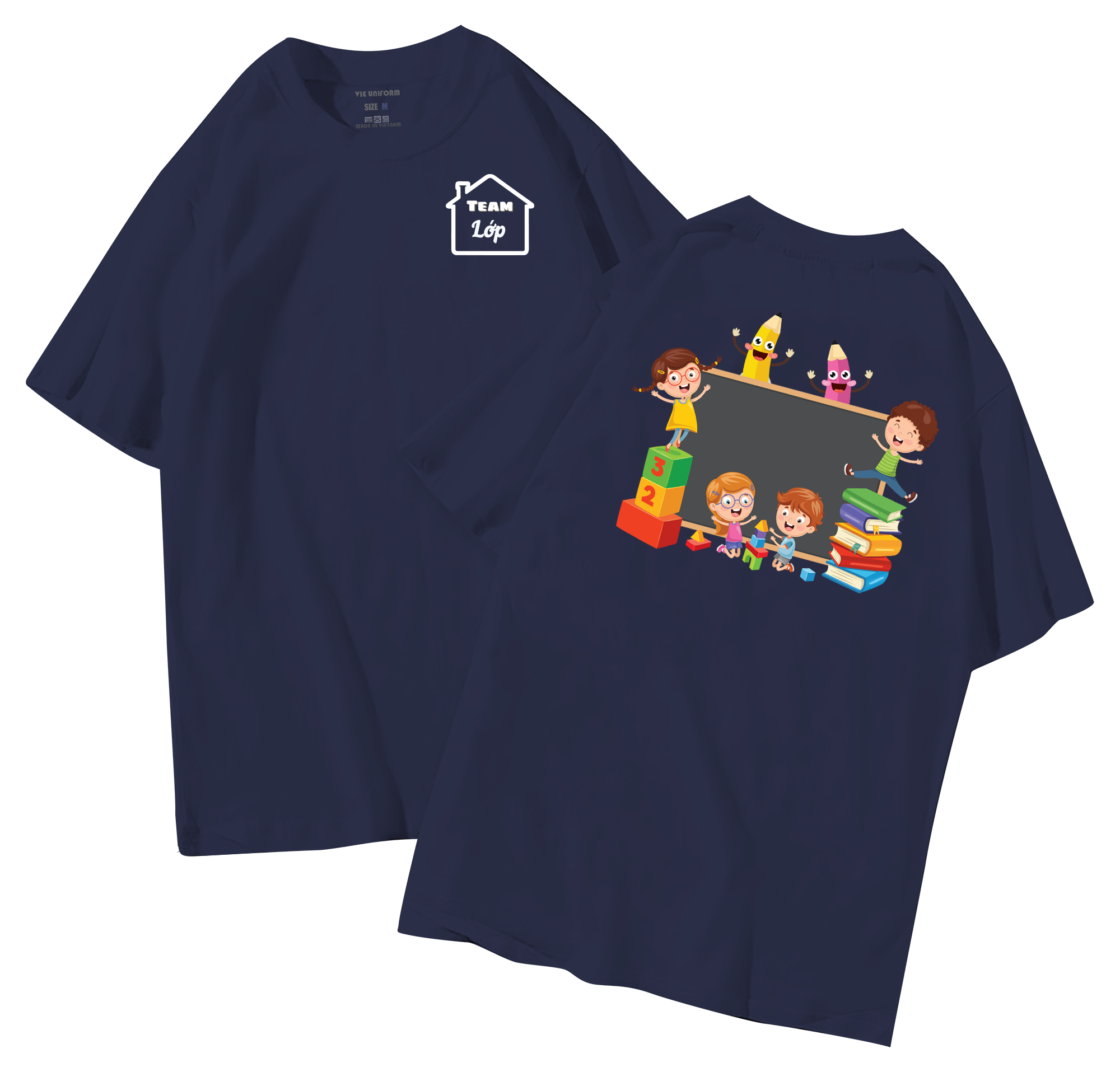 đồng phục áo lớp in hình mới nhất, hình in bên đẹp cute dễ thương