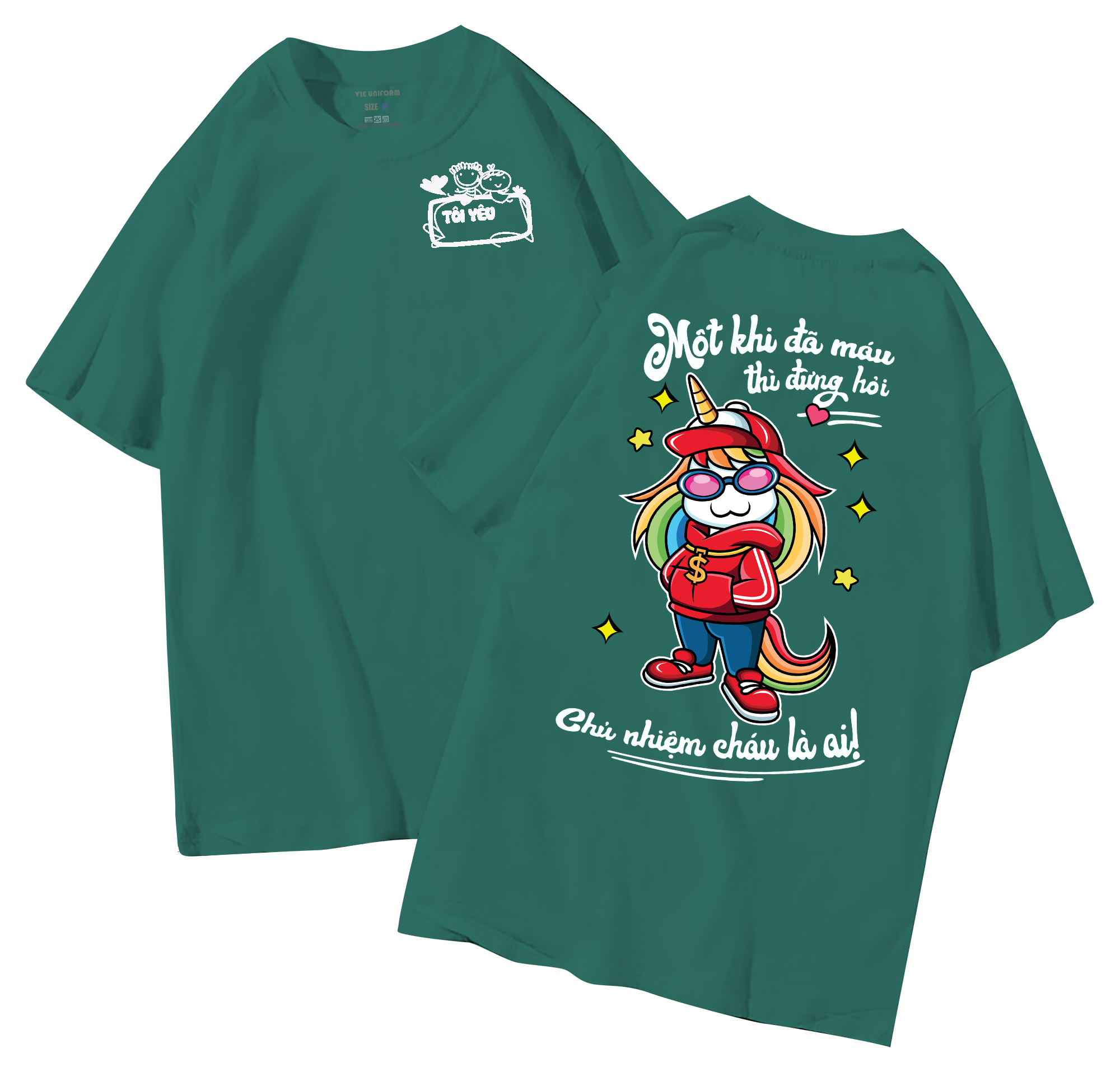 đồng phục áo lớp in hình mới nhất, hình in bên đẹp cute dễ thương