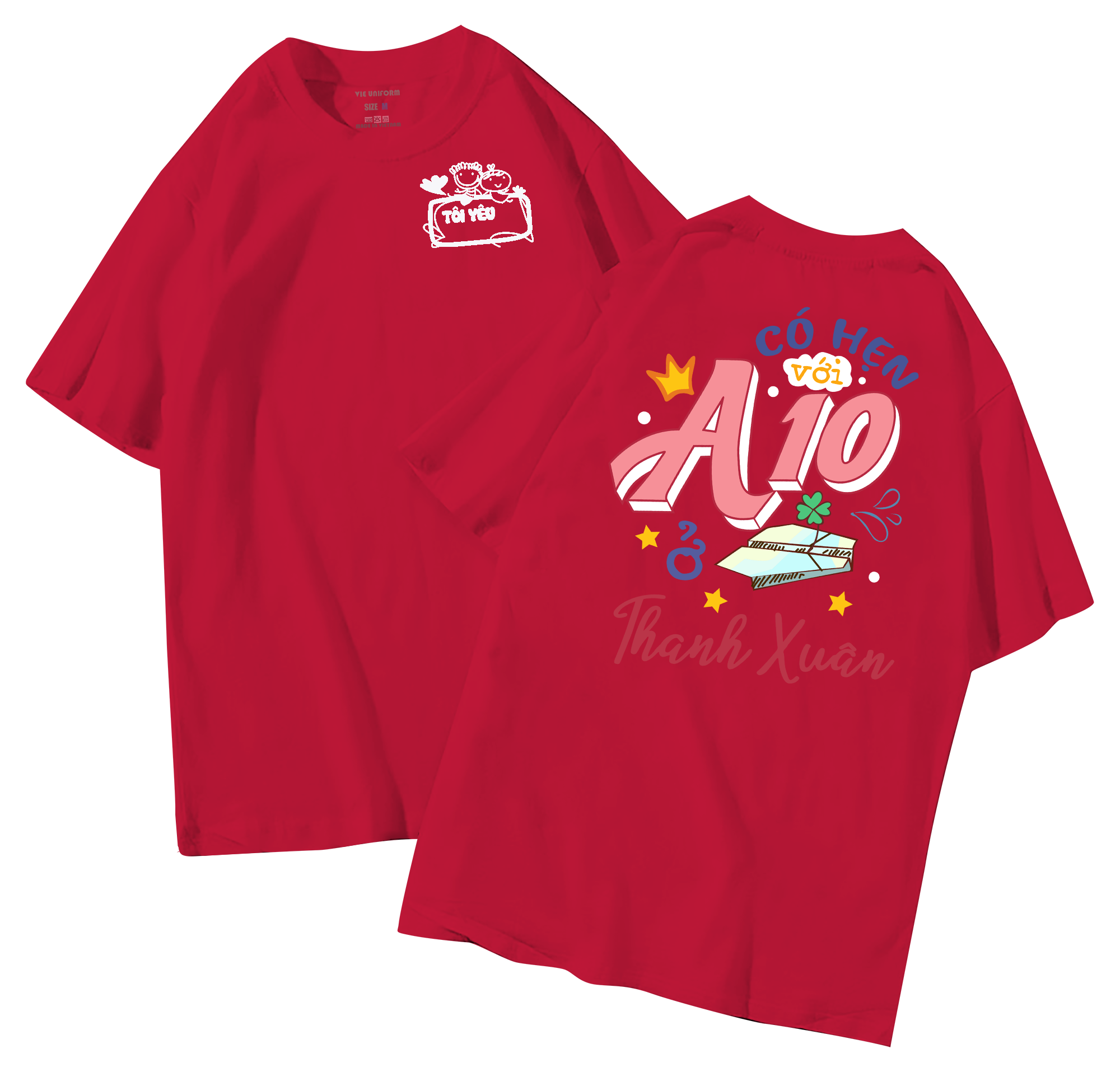 Áo lớp in hình 28.9 D đồng phục áo lớp in hình mới nhất, hình in bên đẹp cute dễ thương