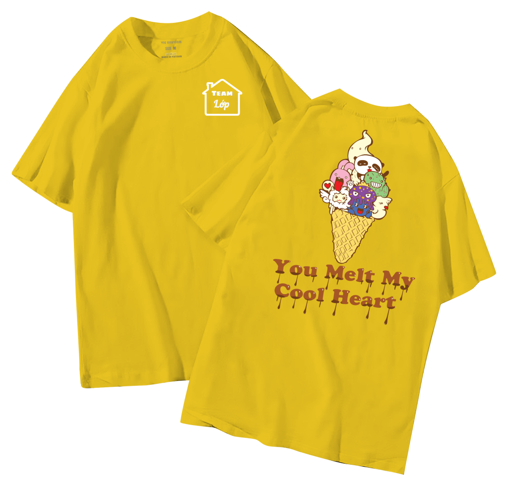 đồng phục áo lớp in hình mới nhất, hình in bên đẹp cute dễ thương