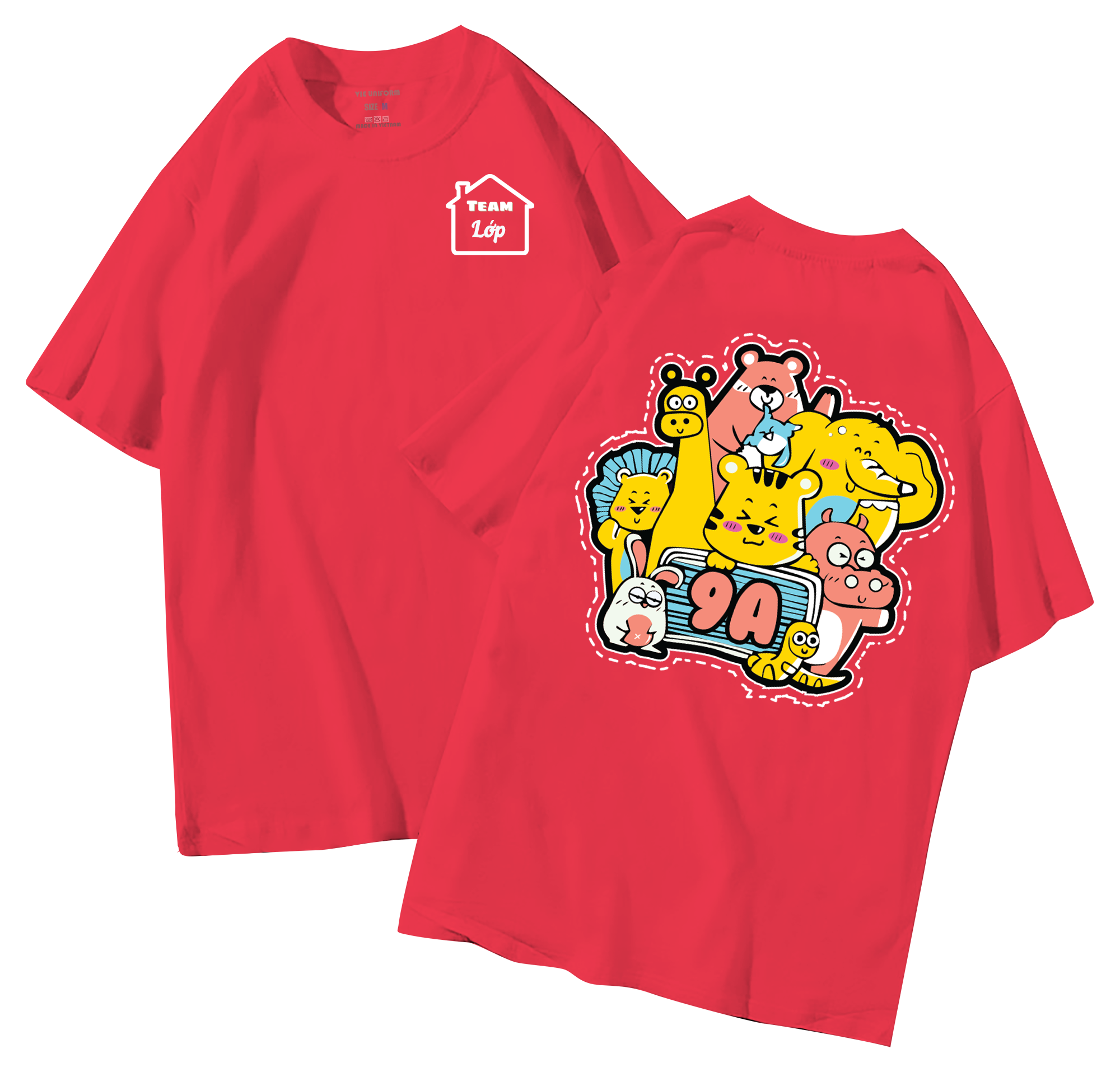 đồng phục áo lớp in hình mới nhất, hình in bên đẹp cute dễ thương