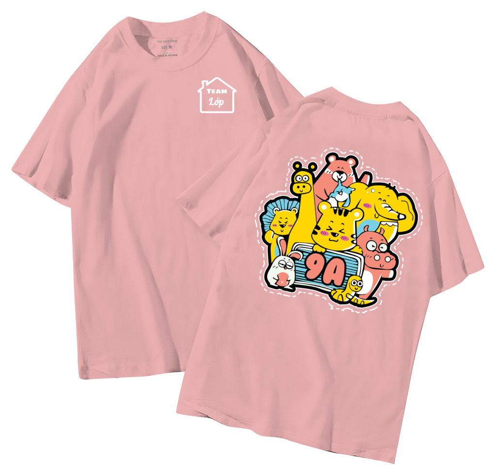 đồng phục áo lớp in hình mới nhất, hình in bên đẹp cute dễ thương