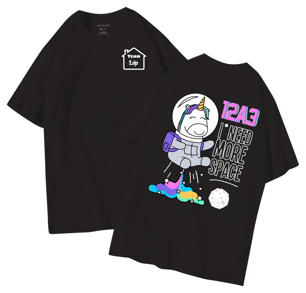 đồng phục áo lớp in hình mới nhất, hình in bên đẹp cute dễ thương