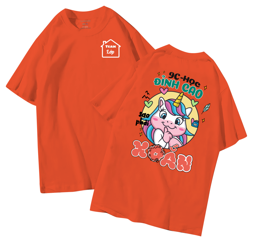 đồng phục áo lớp in hình mới nhất, hình in bên đẹp cute dễ thương