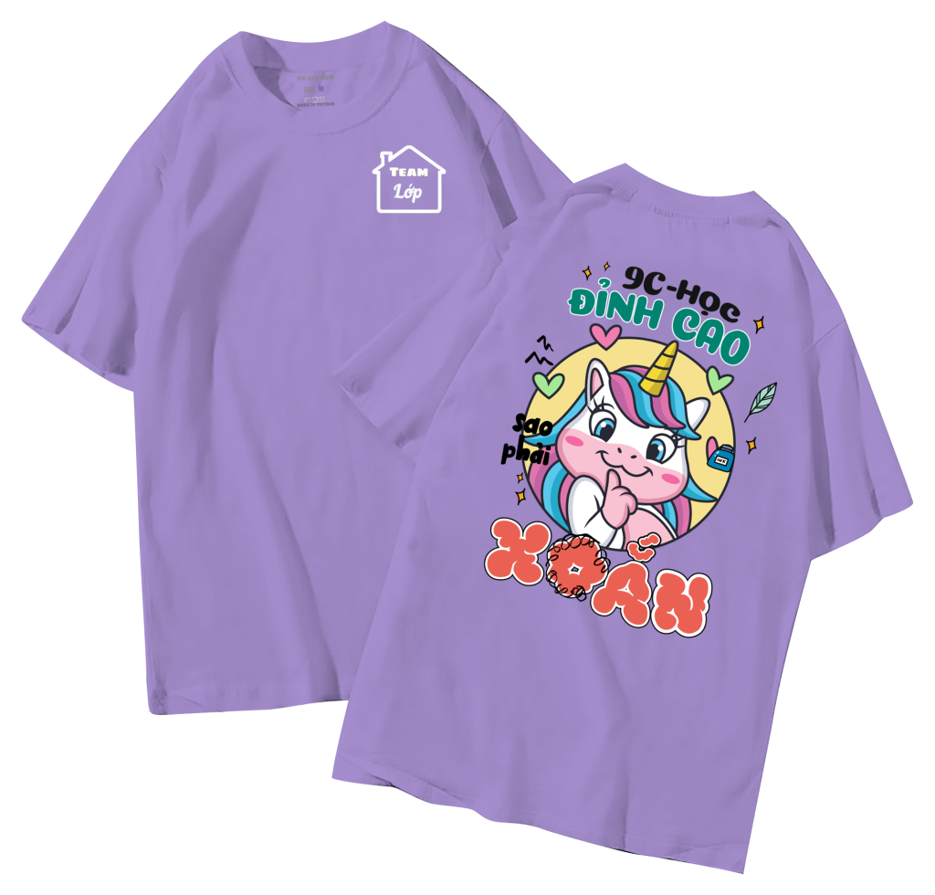 đồng phục áo lớp in hình mới nhất, hình in bên đẹp cute dễ thương