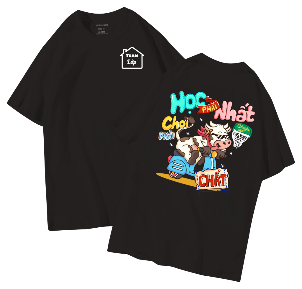 đồng phục áo lớp in hình mới nhất, hình in bên đẹp cute dễ thương