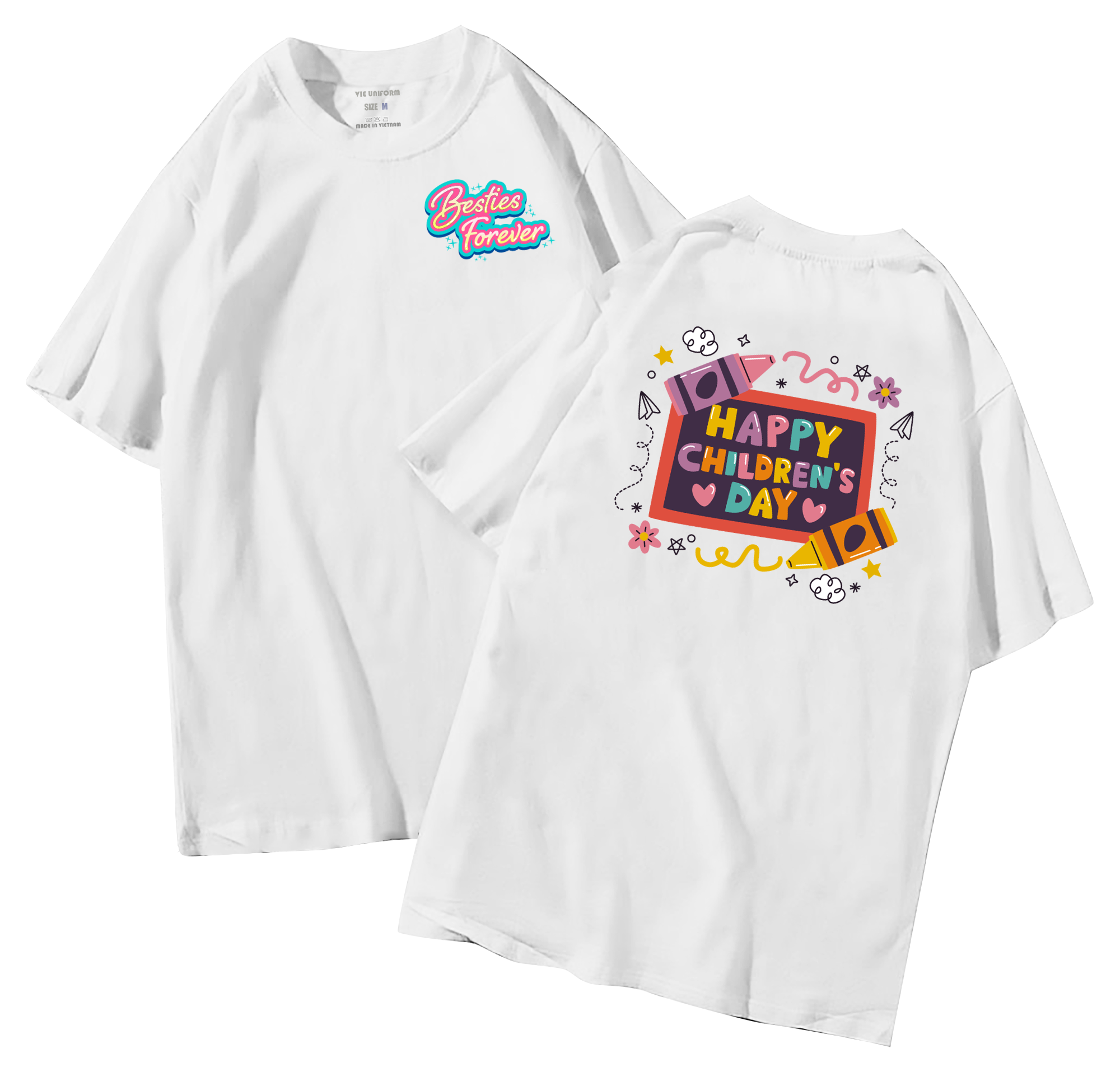 đồng phục áo lớp in hình mới nhất, hình in bên đẹp cute dễ thương