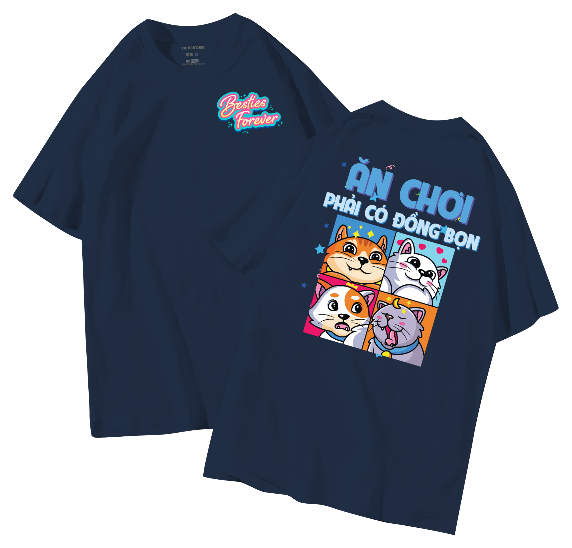 đồng phục áo lớp in hình mới nhất, hình in bên đẹp cute dễ thương