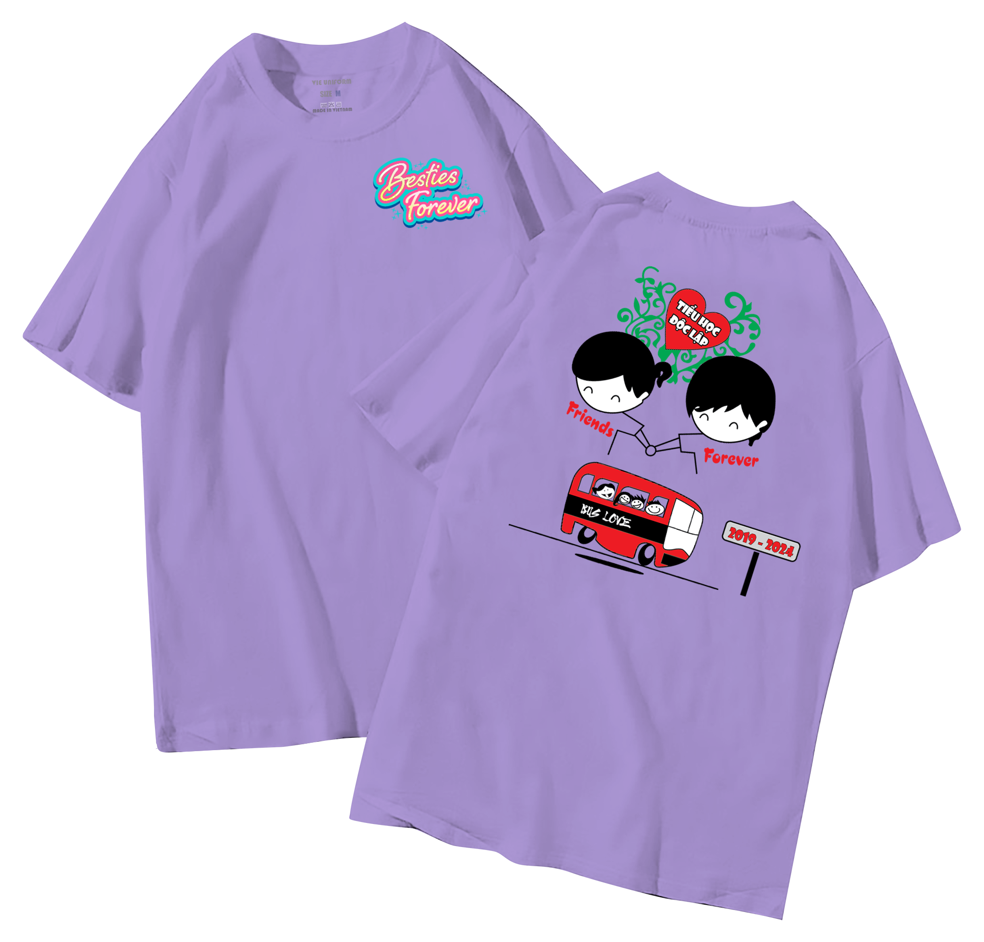 đồng phục áo lớp in hình mới nhất, hình in bên đẹp cute dễ thương