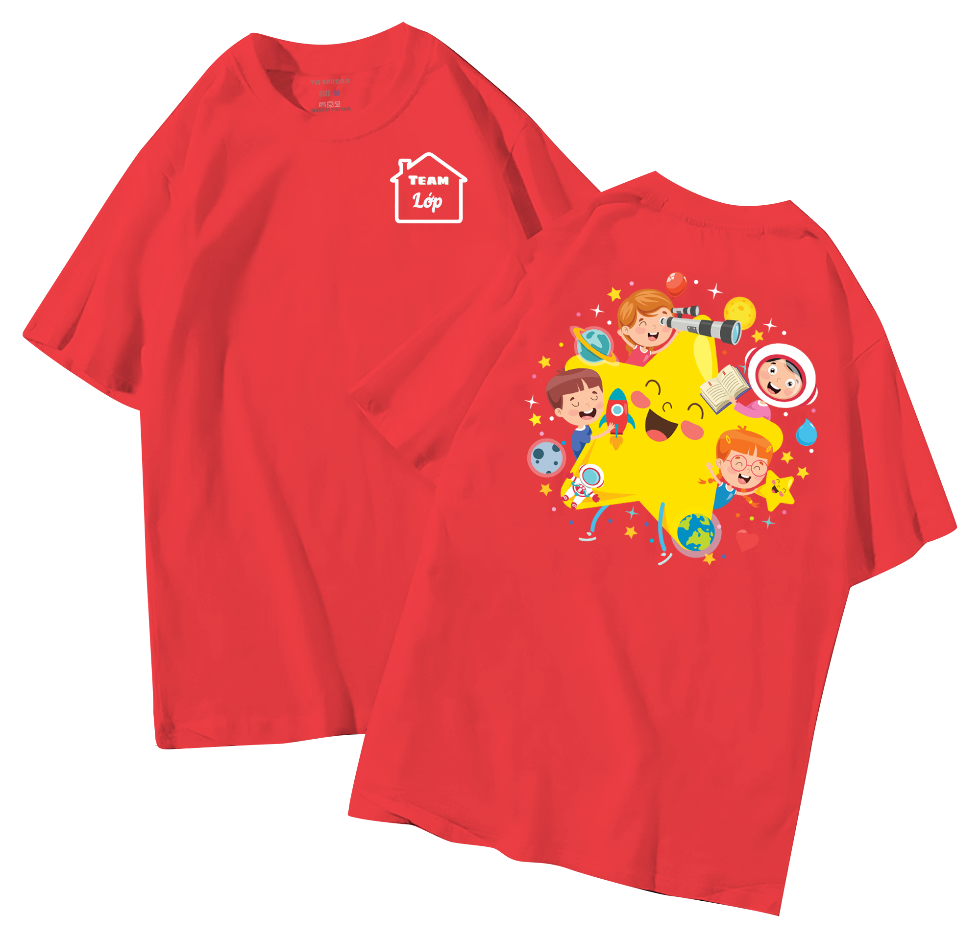 Áo lớp in hình 34.1 D đồng phục áo lớp in hình mới nhất, hình in bên đẹp cute dễ thương