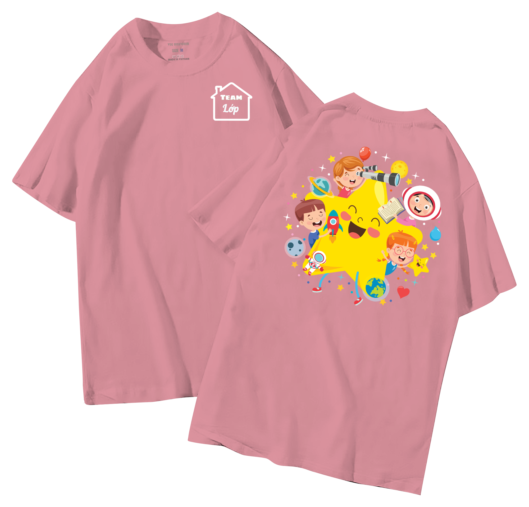 Áo lớp in hình 34.1 H đồng phục áo lớp in hình mới nhất, hình in bên đẹp cute dễ thương