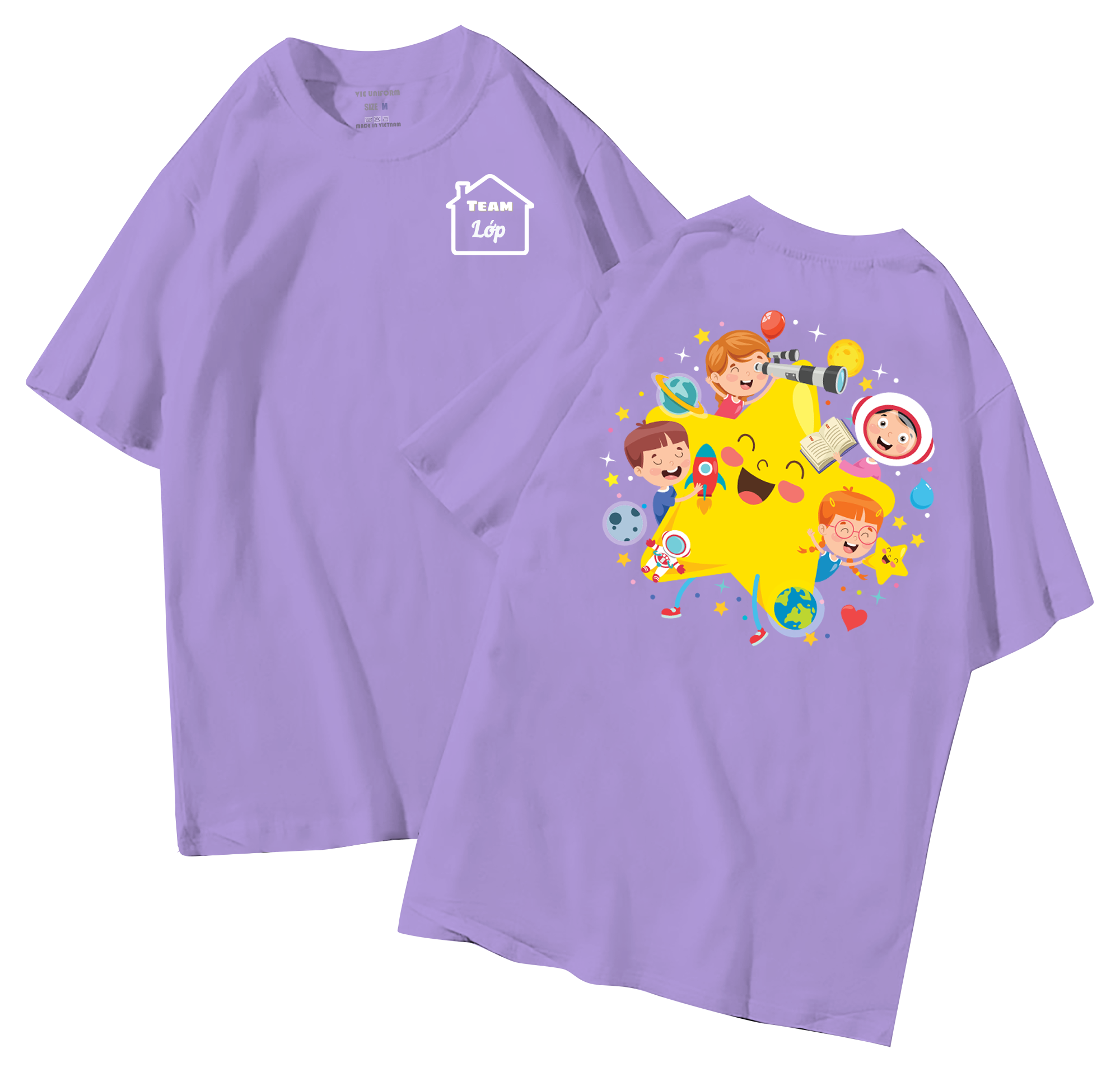 Áo lớp in hình 34.1 T đồng phục áo lớp in hình mới nhất, hình in bên đẹp cute dễ thương