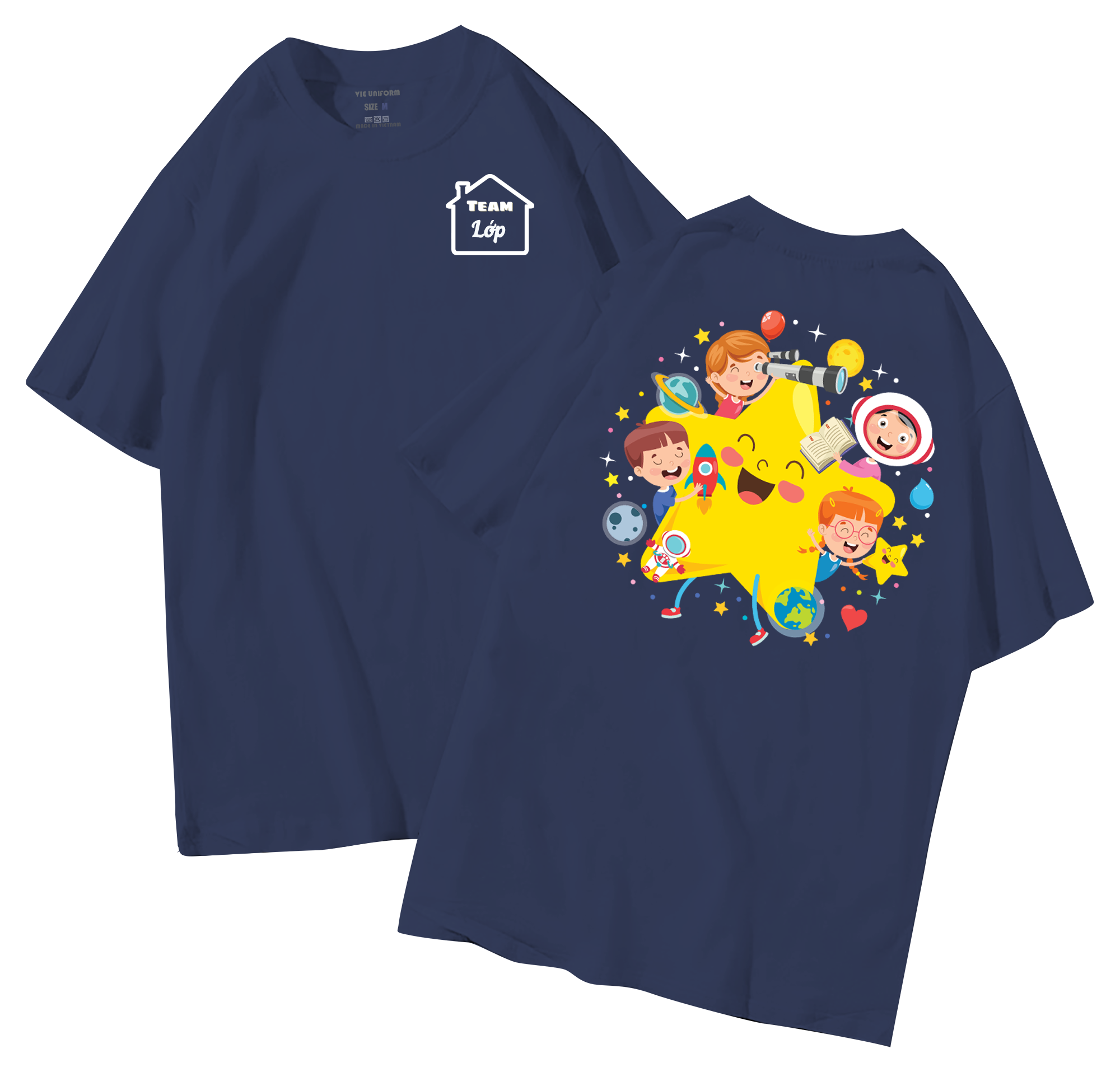 Áo lớp in hình 34.1 XD đồng phục áo lớp in hình mới nhất, hình in bên đẹp cute dễ thương