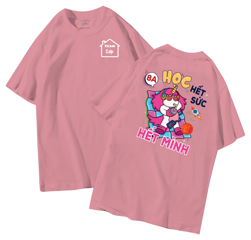 đồng phục áo lớp in hình mới nhất, hình in bên đẹp cute dễ thương