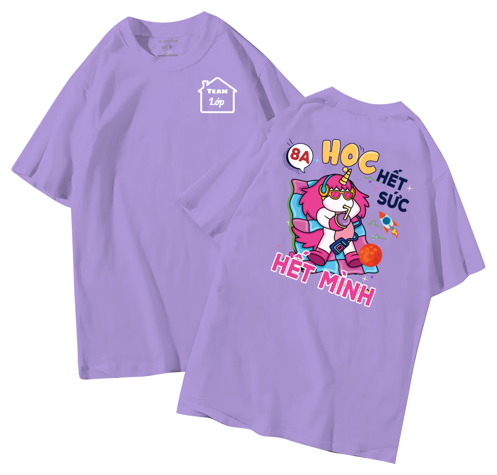 đồng phục áo lớp in hình mới nhất, hình in bên đẹp cute dễ thương