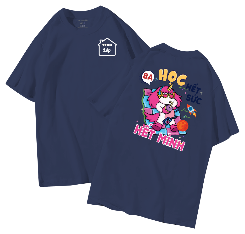 đồng phục áo lớp in hình mới nhất, hình in bên đẹp cute dễ thương