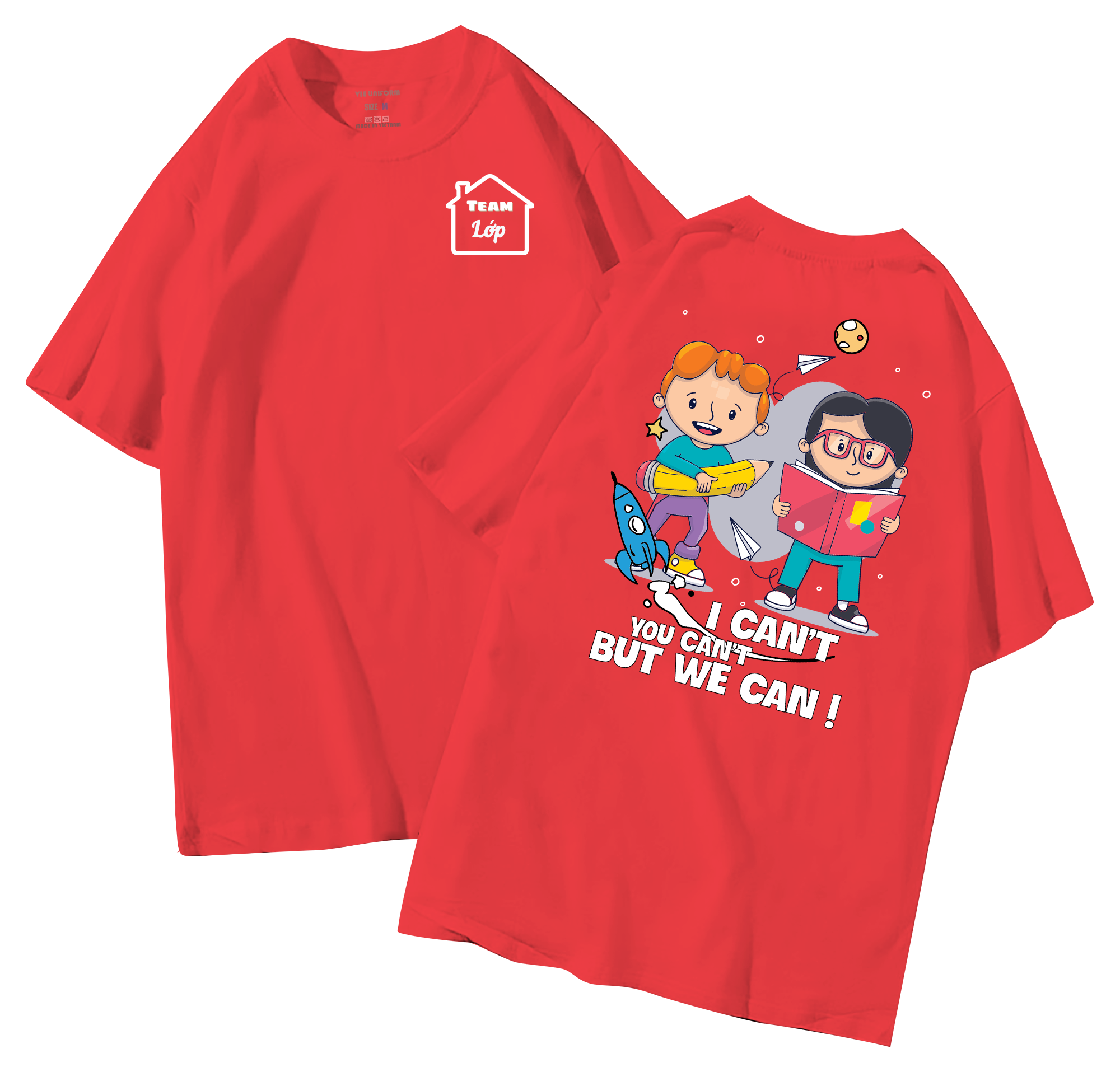 Áo lớp in hình 34.5 D đồng phục áo lớp in hình mới nhất, hình in bên đẹp cute dễ thương