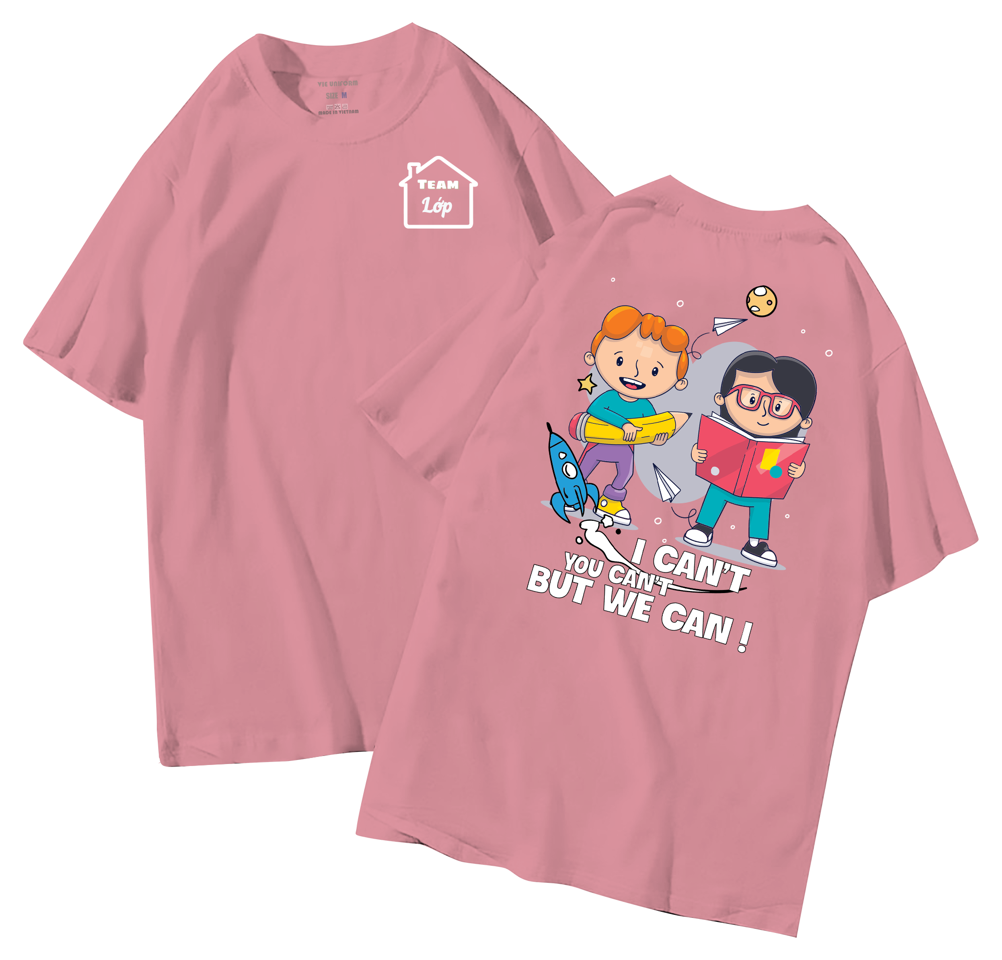 Áo lớp in hình 34.5 H đồng phục áo lớp in hình mới nhất, hình in bên đẹp cute dễ thương