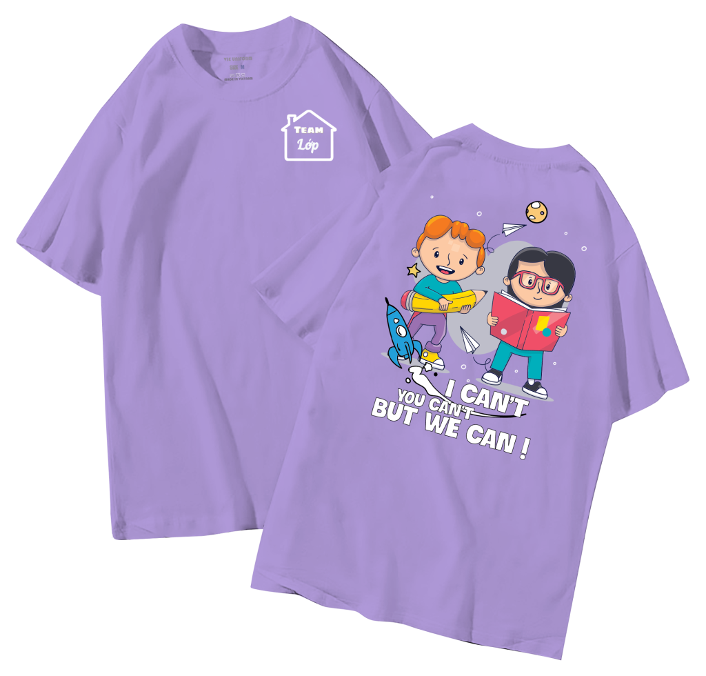 đồng phục áo lớp in hình mới nhất, hình in bên đẹp cute dễ thương