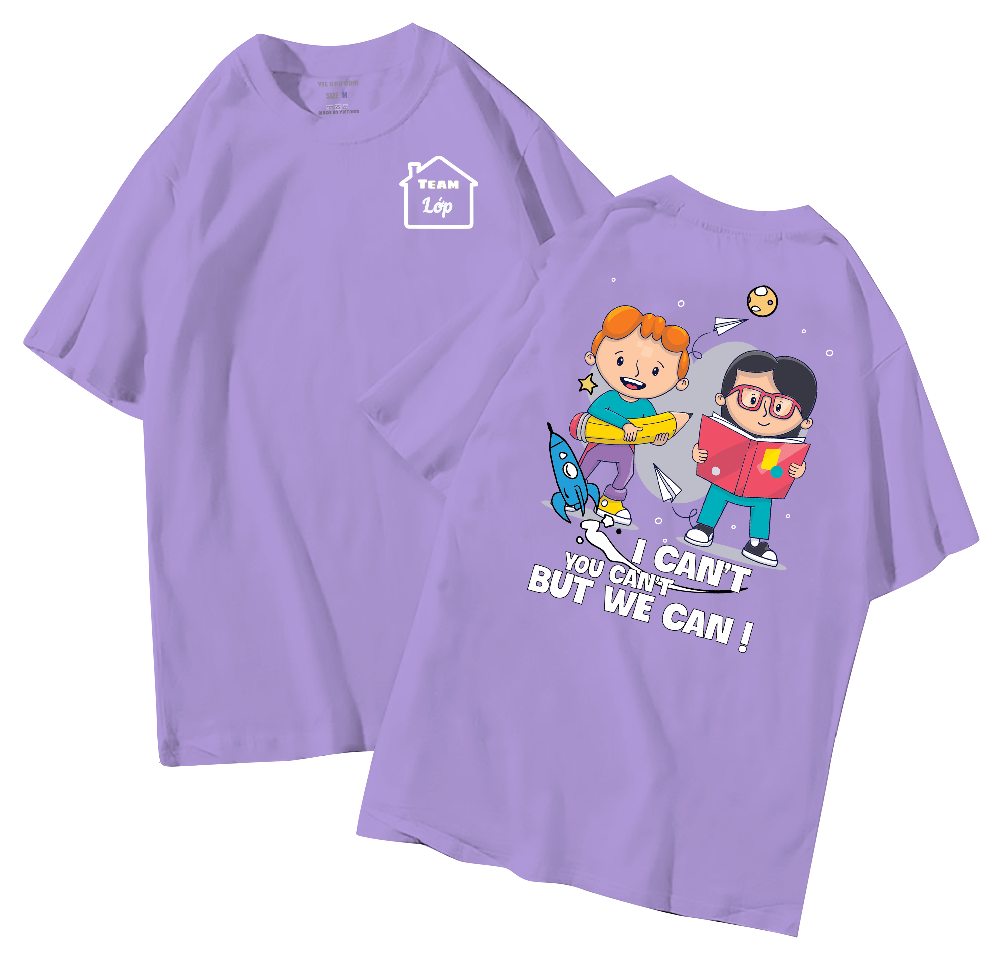 Áo lớp in hình 34.5 T đồng phục áo lớp in hình mới nhất, hình in bên đẹp cute dễ thương