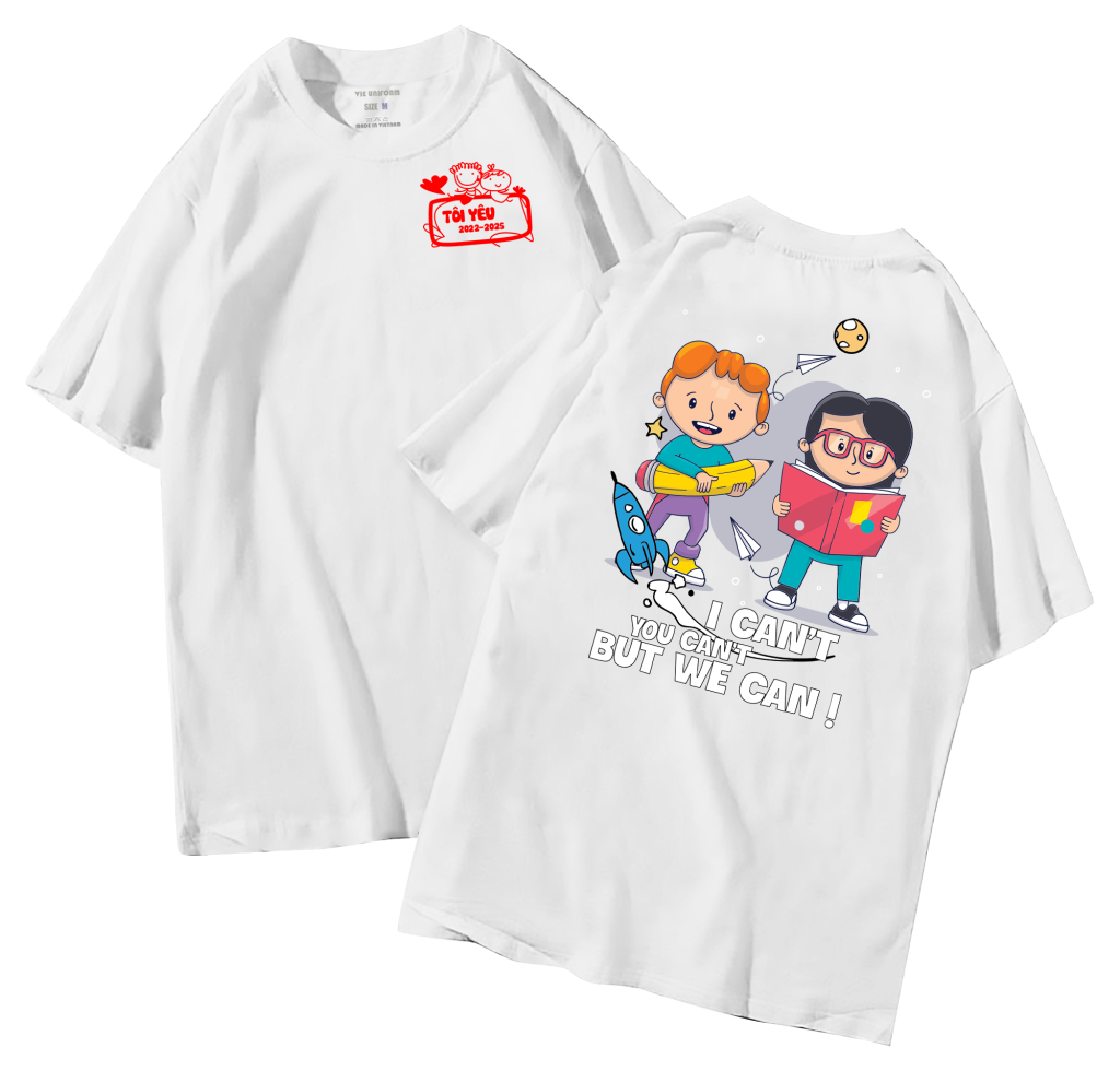 đồng phục áo lớp in hình mới nhất, hình in bên đẹp cute dễ thương