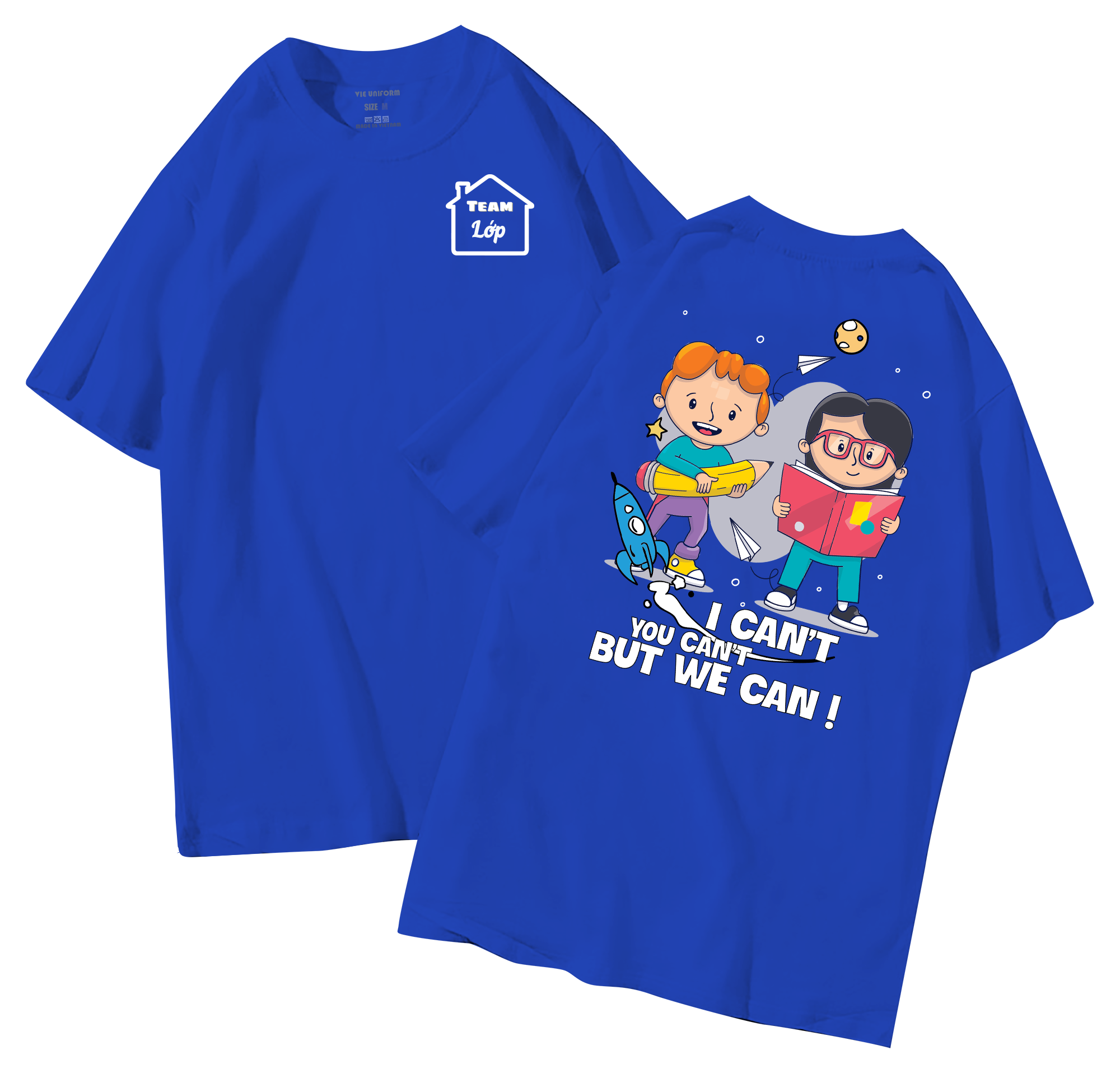 Áo lớp in hình 34.5 XB đồng phục áo lớp in hình mới nhất, hình in bên đẹp cute dễ thương