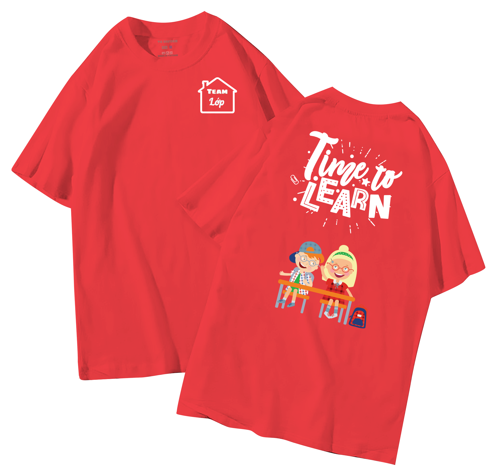 Áo lớp in hình 34.8 D đồng phục áo lớp in hình mới nhất, hình in bên đẹp cute dễ thương