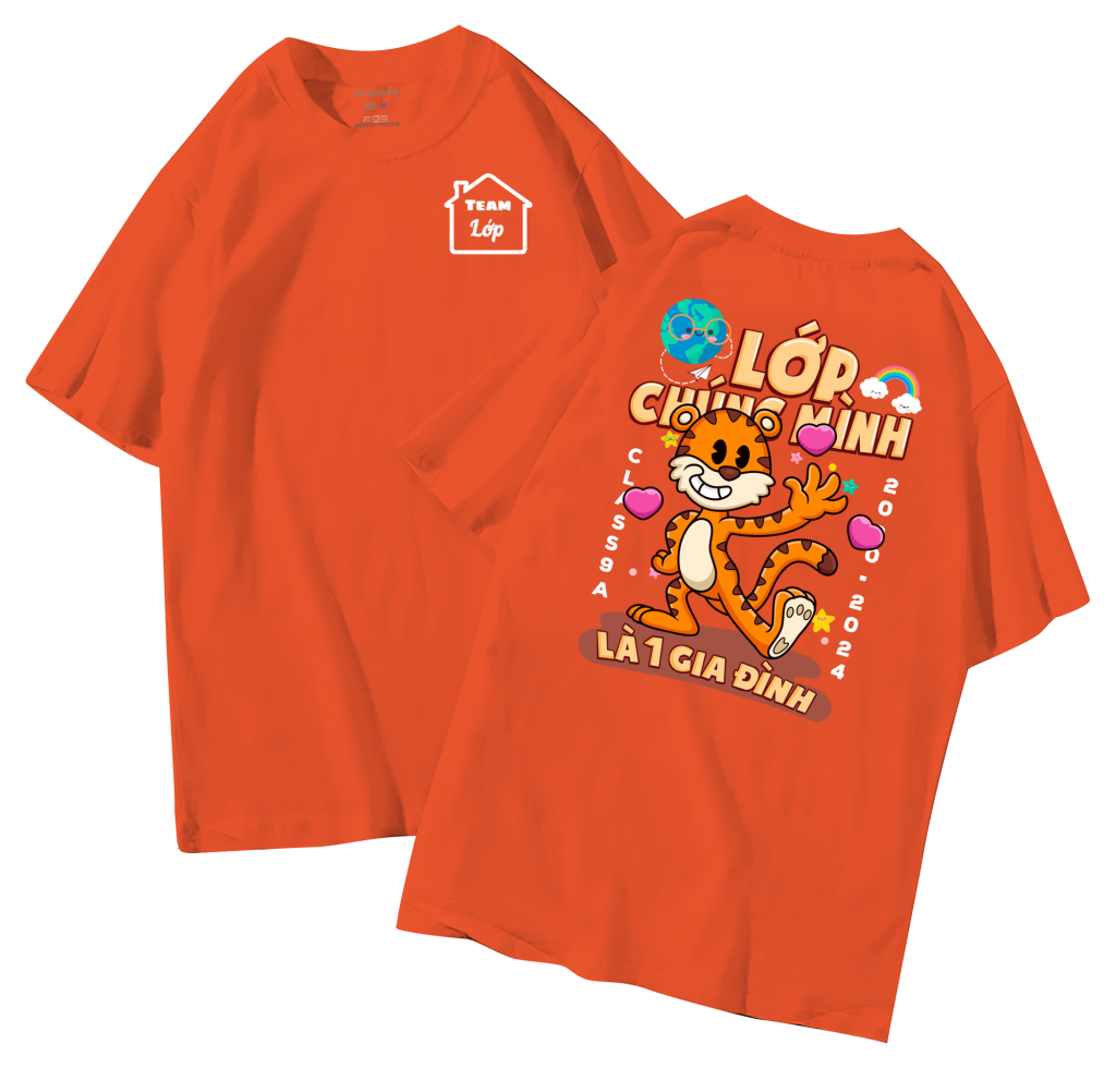 đồng phục áo lớp in hình mới nhất, hình in bên đẹp cute dễ thương