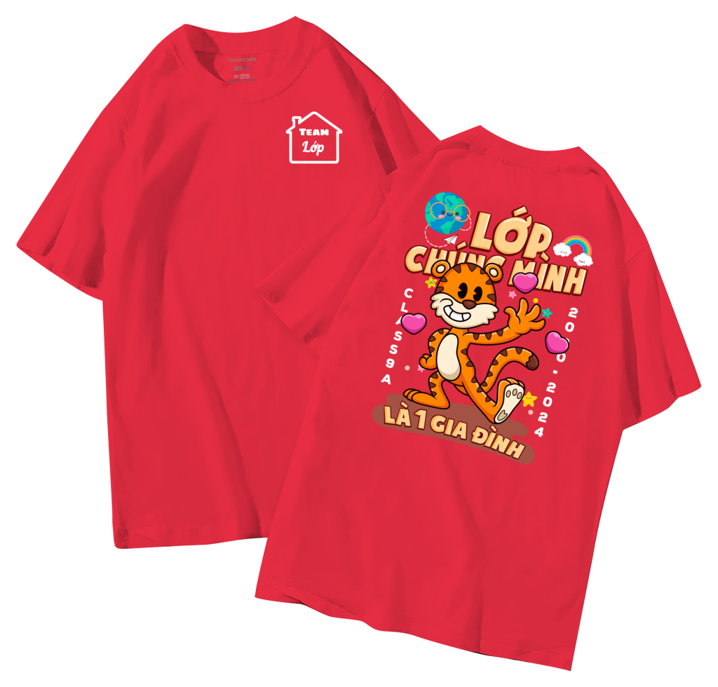 đồng phục áo lớp in hình mới nhất, hình in bên đẹp cute dễ thương