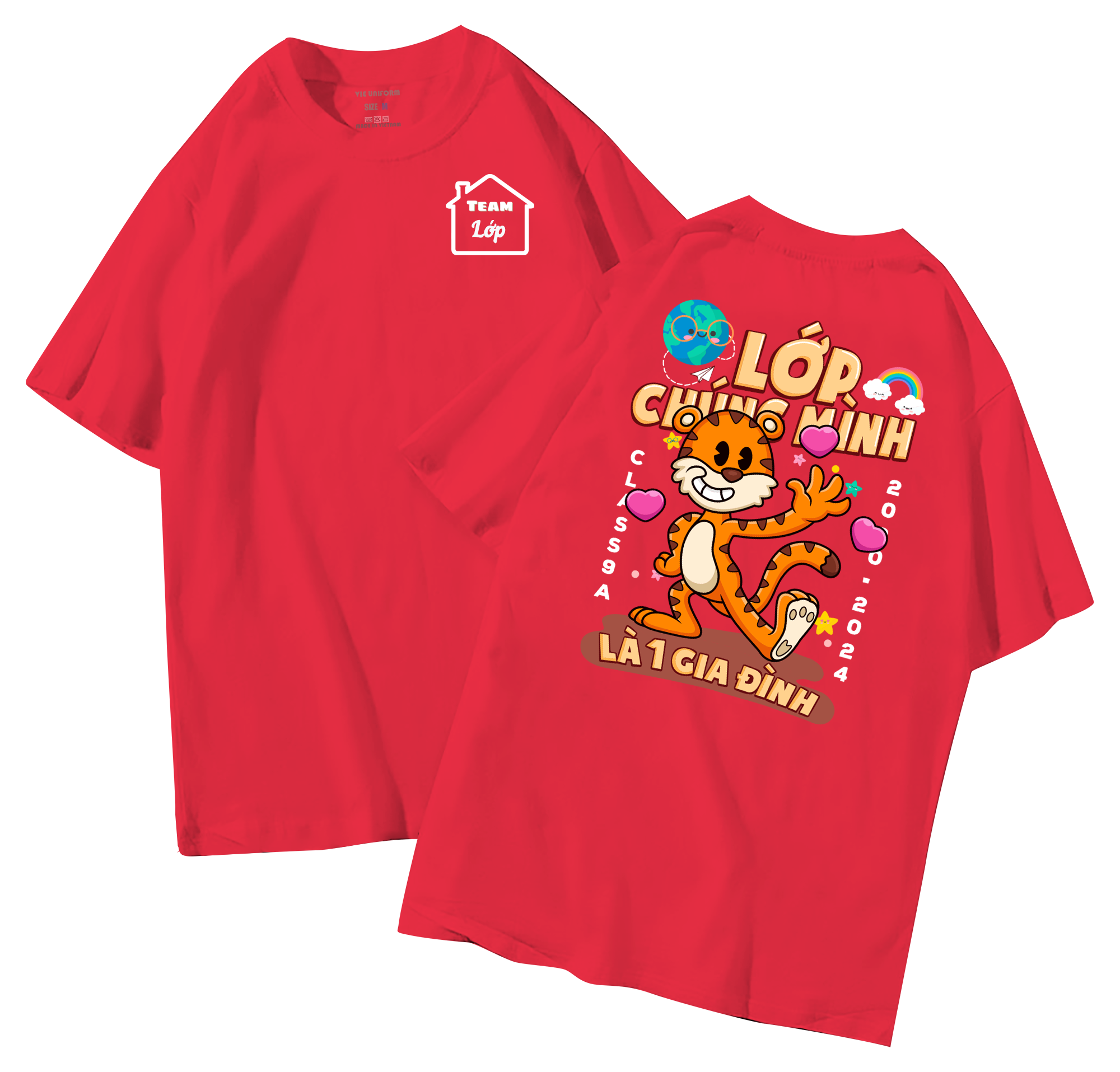 Áo lớp in hình 35.3 D đồng phục áo lớp in hình mới nhất, hình in bên đẹp cute dễ thương