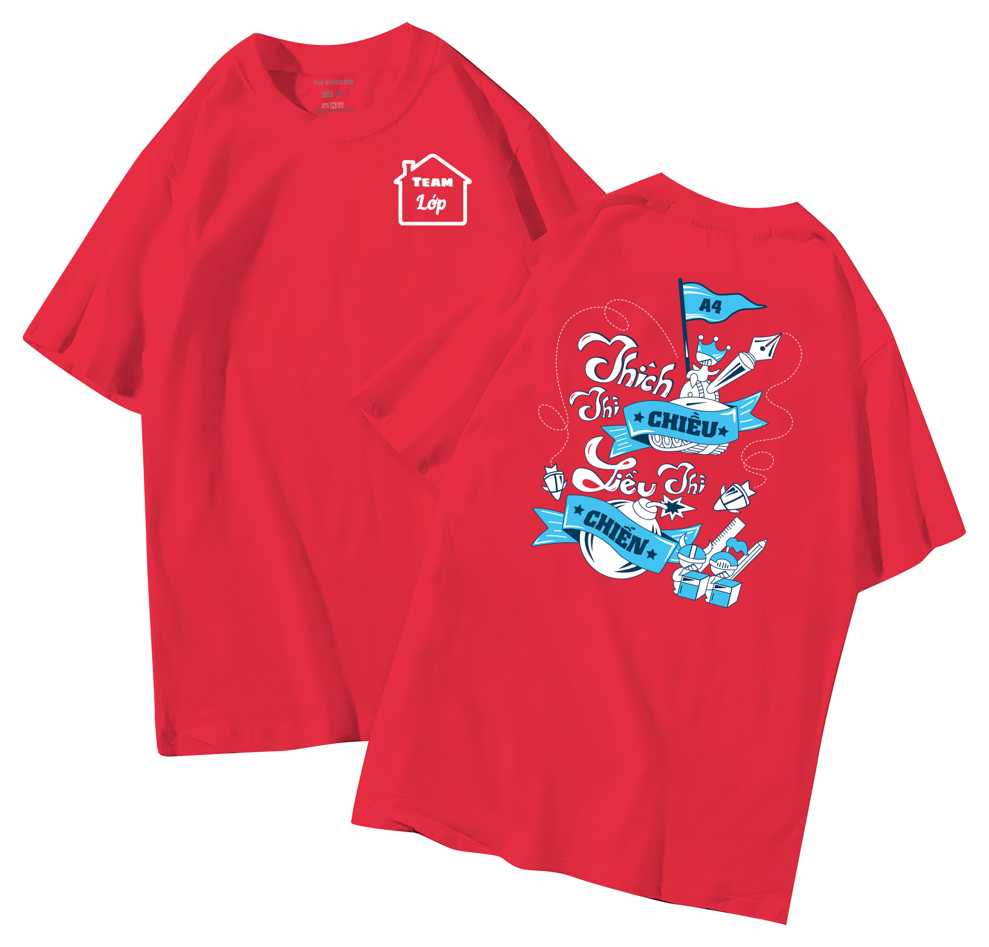 Áo lớp in hình 35.5 D đồng phục áo lớp in hình mới nhất, hình in bên đẹp cute dễ thương