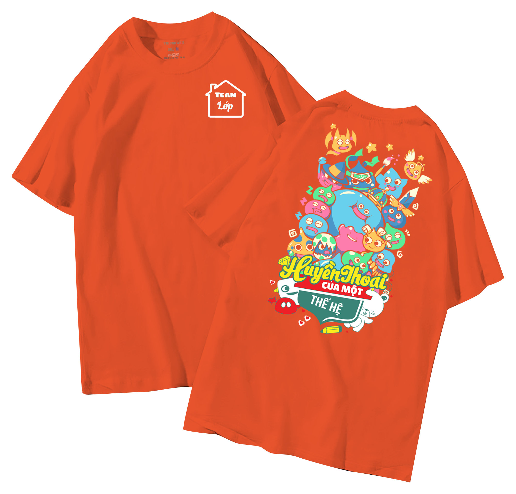 Áo lớp in hình 35.6 C đồng phục áo lớp in hình mới nhất, hình in bên đẹp cute dễ thương