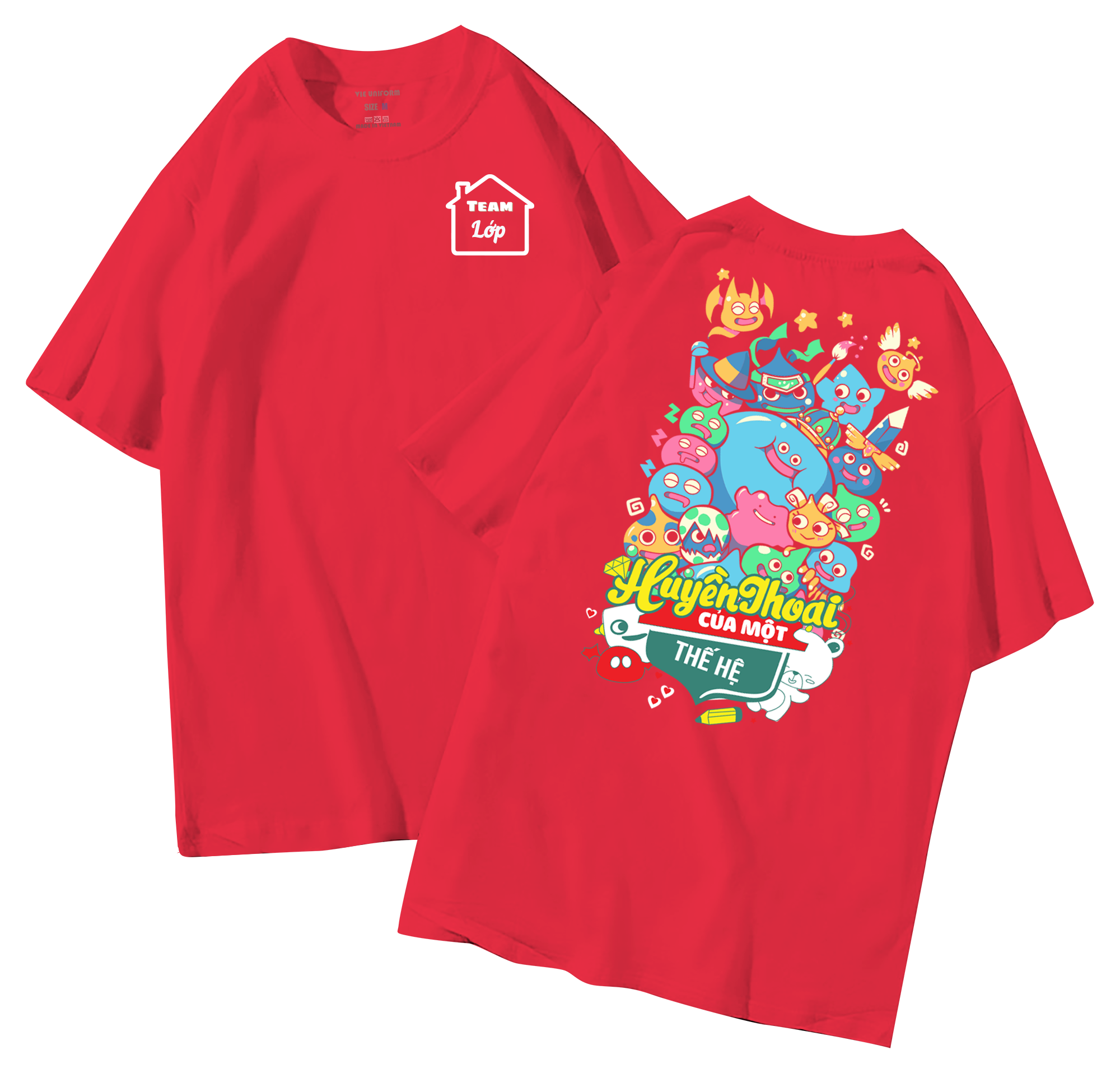 Áo lớp in hình 35.6 D đồng phục áo lớp in hình mới nhất, hình in bên đẹp cute dễ thương