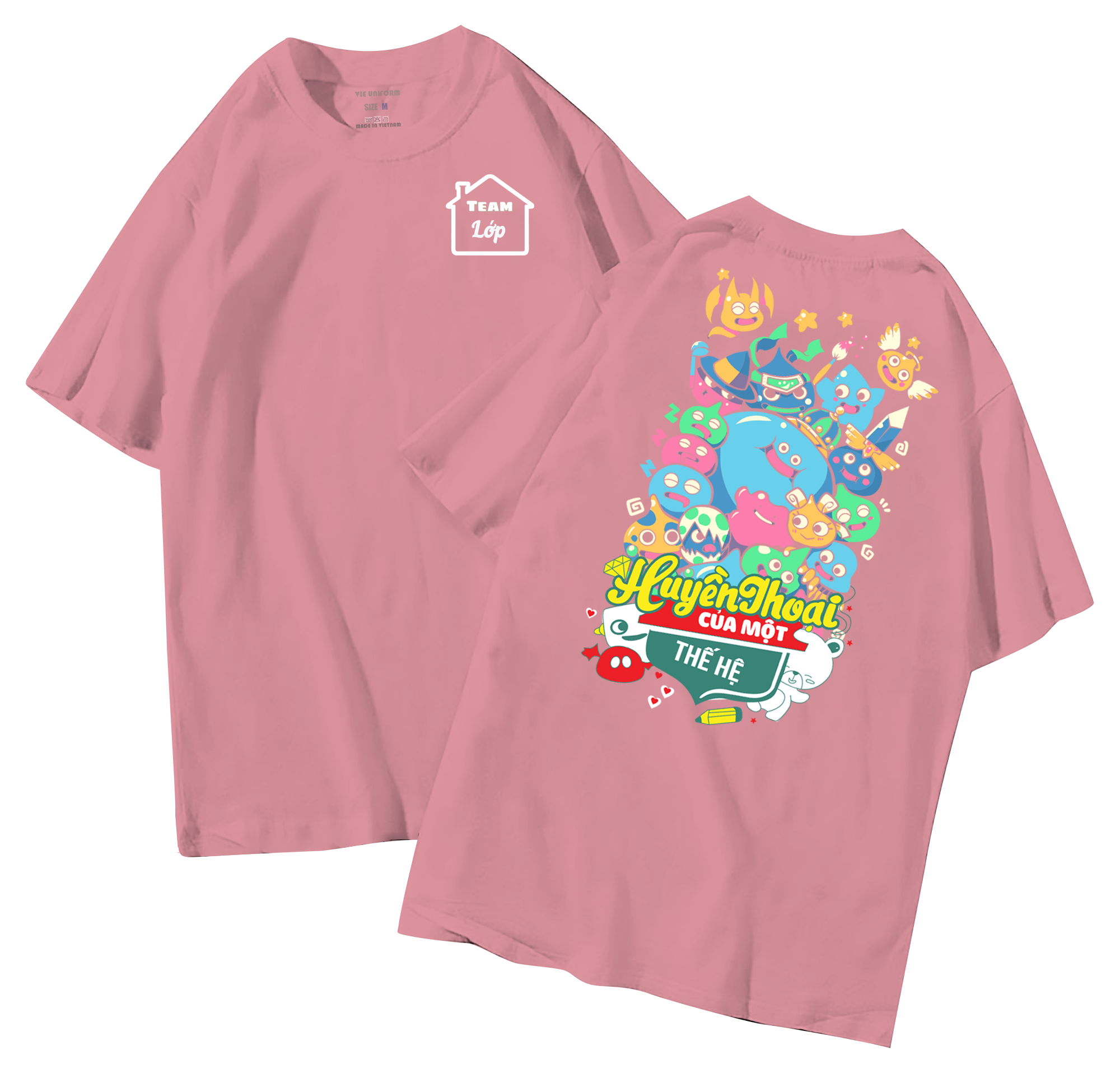 Áo lớp in hình 35.6 H đồng phục áo lớp in hình mới nhất, hình in bên đẹp cute dễ thương