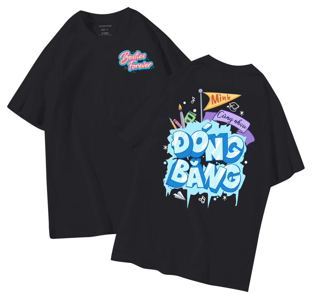 đồng phục áo lớp in hình mới nhất, hình in bên đẹp cute dễ thương