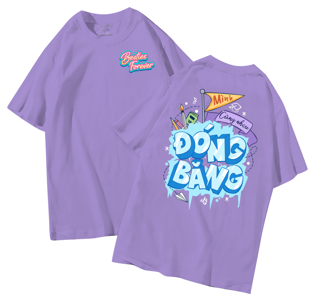 đồng phục áo lớp in hình mới nhất, hình in bên đẹp cute dễ thương