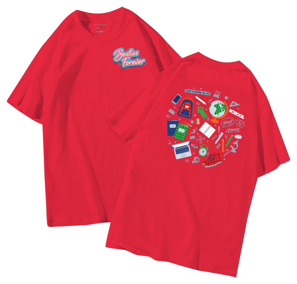 đồng phục áo lớp in hình mới nhất, hình in bên đẹp cute dễ thương