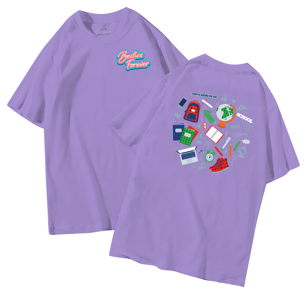 đồng phục áo lớp in hình mới nhất, hình in bên đẹp cute dễ thương