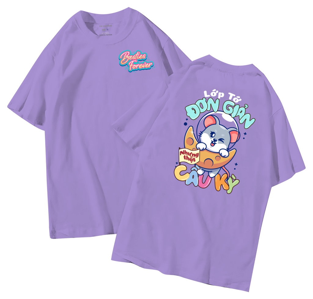 đồng phục áo lớp in hình mới nhất, hình in bên đẹp cute dễ thương