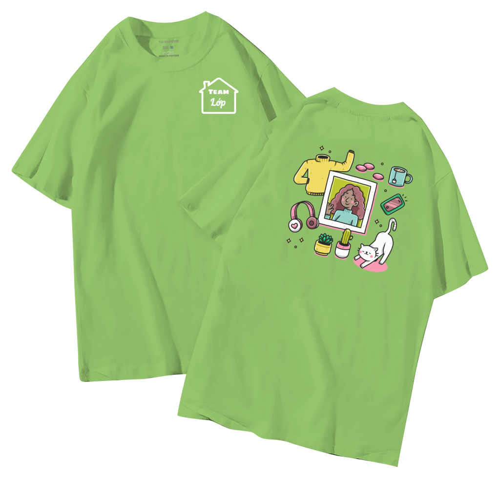 đồng phục áo lớp in hình mới nhất, hình in bên đẹp cute dễ thương