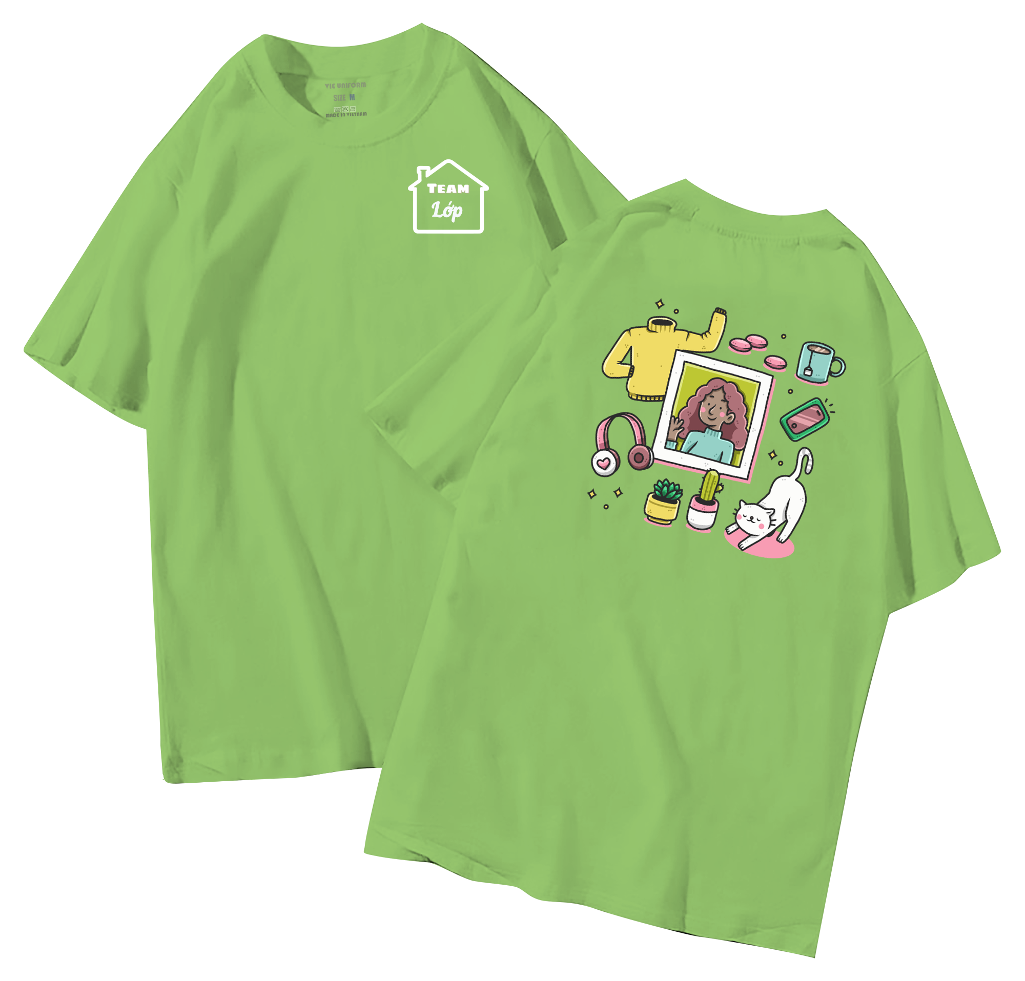 đồng phục áo lớp in hình mới nhất, hình in bên đẹp cute dễ thương